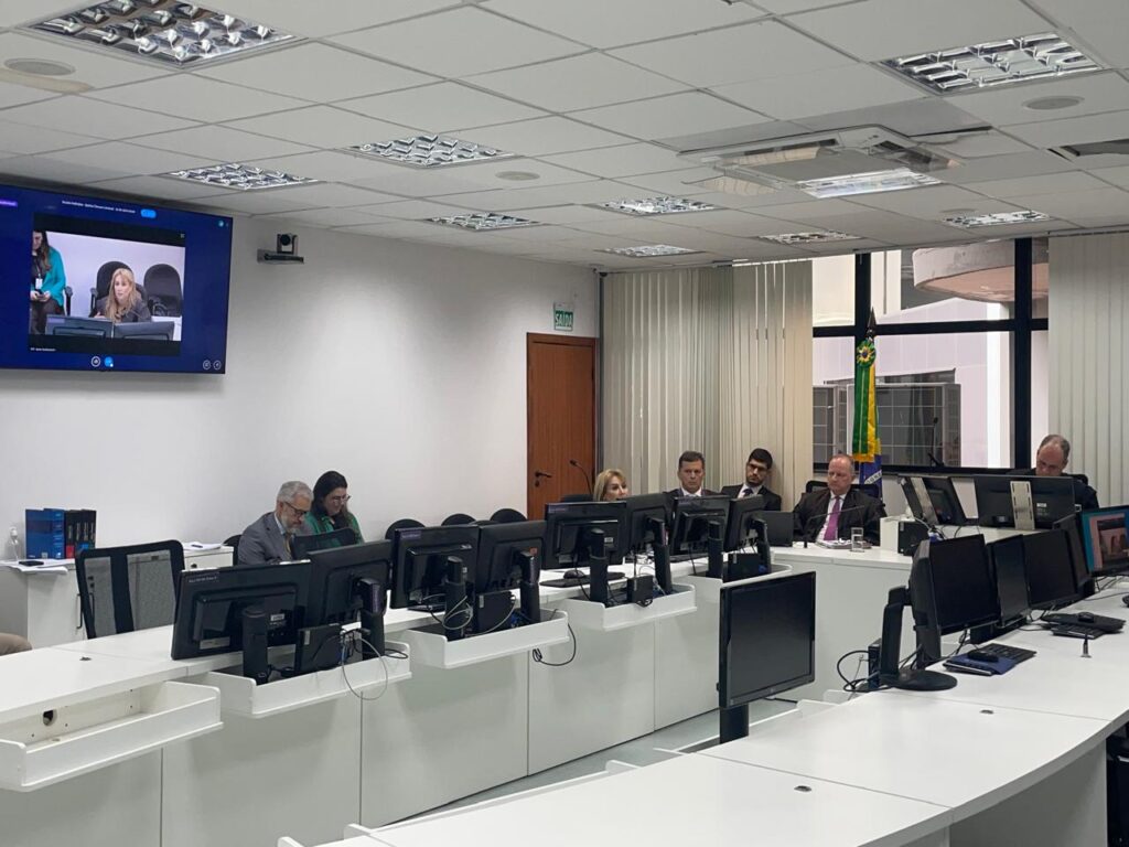 Desembargadora Cinthia Schaefer lê seu voto a favor da manutenção de prisões preventivas na Operação Caronte. Pedido de vista adiou definição (Foto: Upiara Boschi)