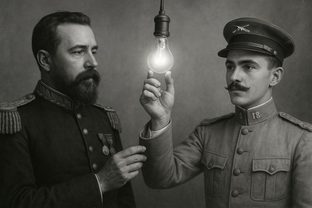 IA sobre imagens do capitão Matos Costa e do General Carneira, extraídas da Wikipedia